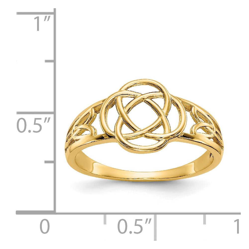 14k Polished Celtic Knot Ring