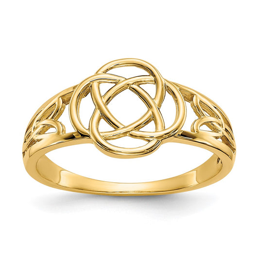 14k Polished Celtic Knot Ring