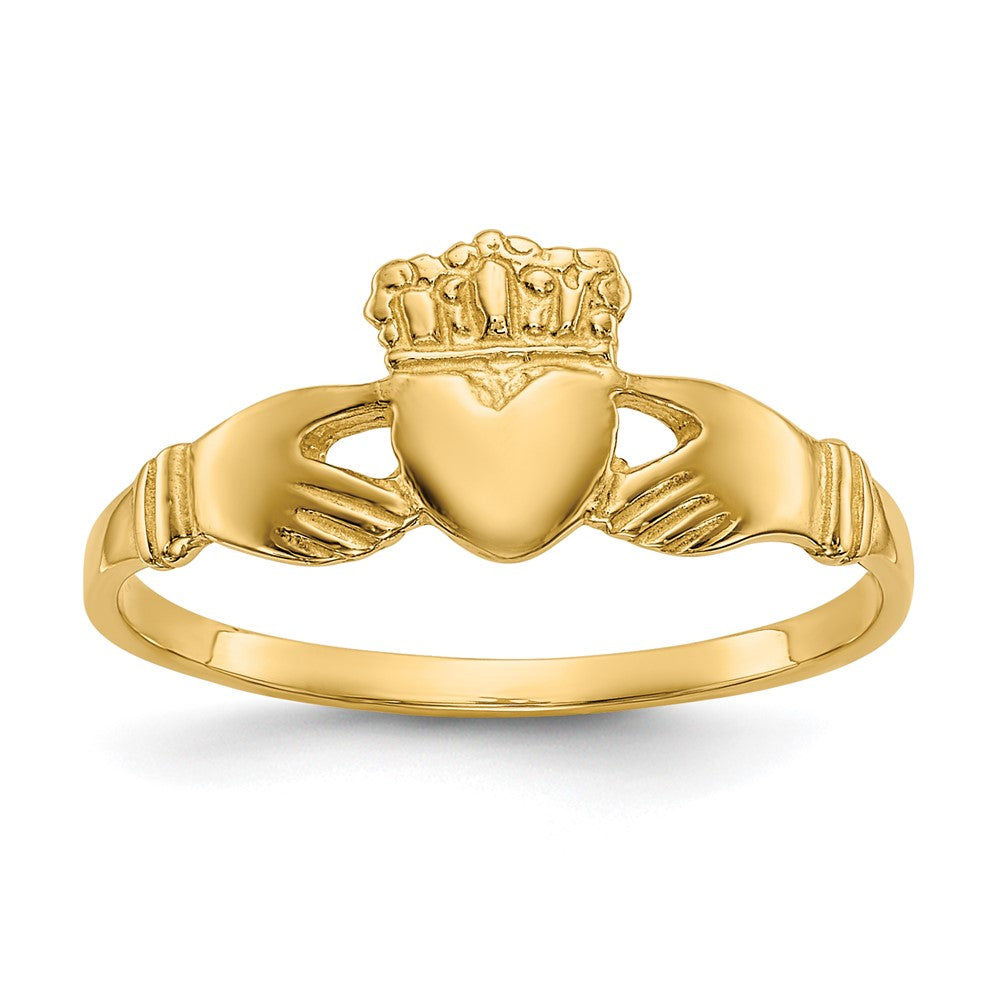 14k Polished Claddagh Ring