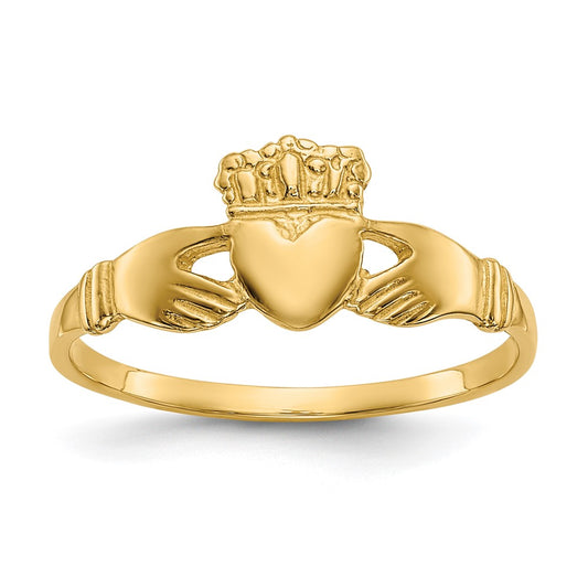 14k Polished Claddagh Ring
