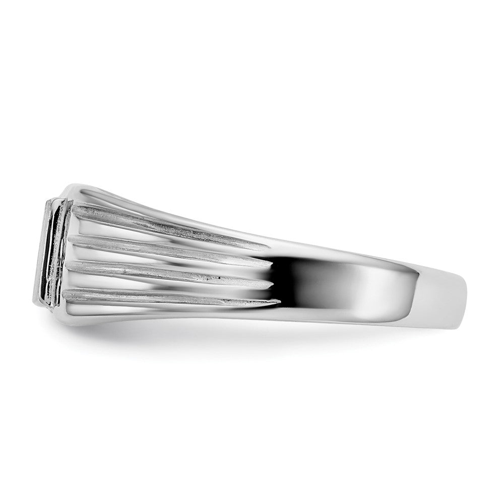 14k White Gold 5.25x5.0mm Open Back Signet Ring