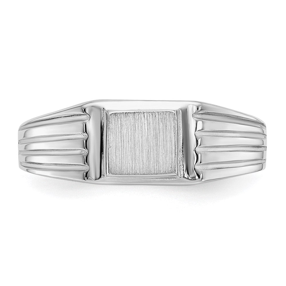 14k White Gold 5.25x5.0mm Open Back Signet Ring