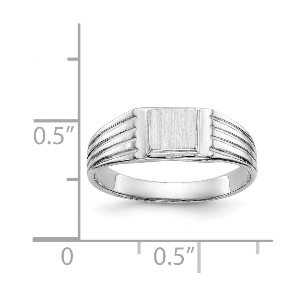 14k White Gold 5.25x5.0mm Open Back Signet Ring