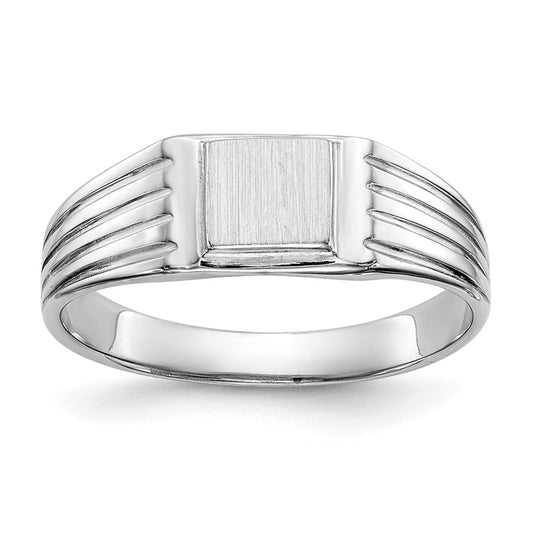 14k White Gold 5.25x5.0mm Open Back Signet Ring