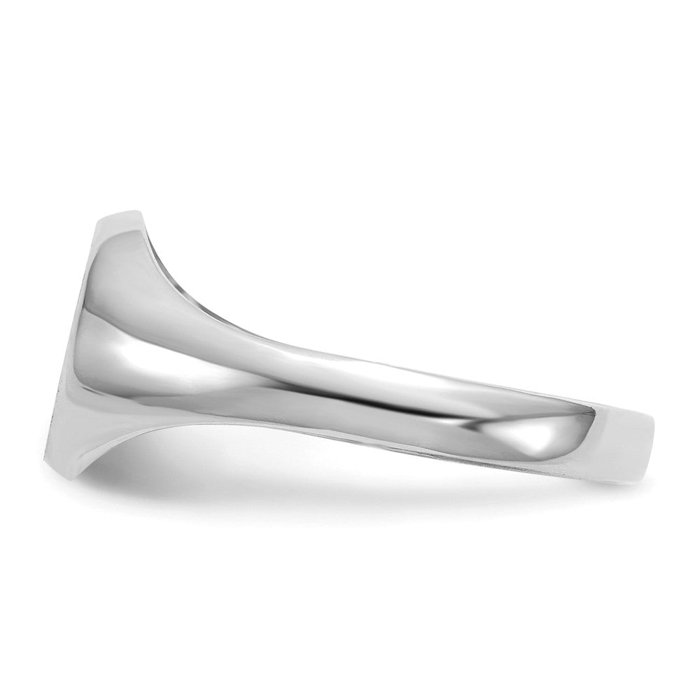 14k White Gold Closed Back Signet Ring