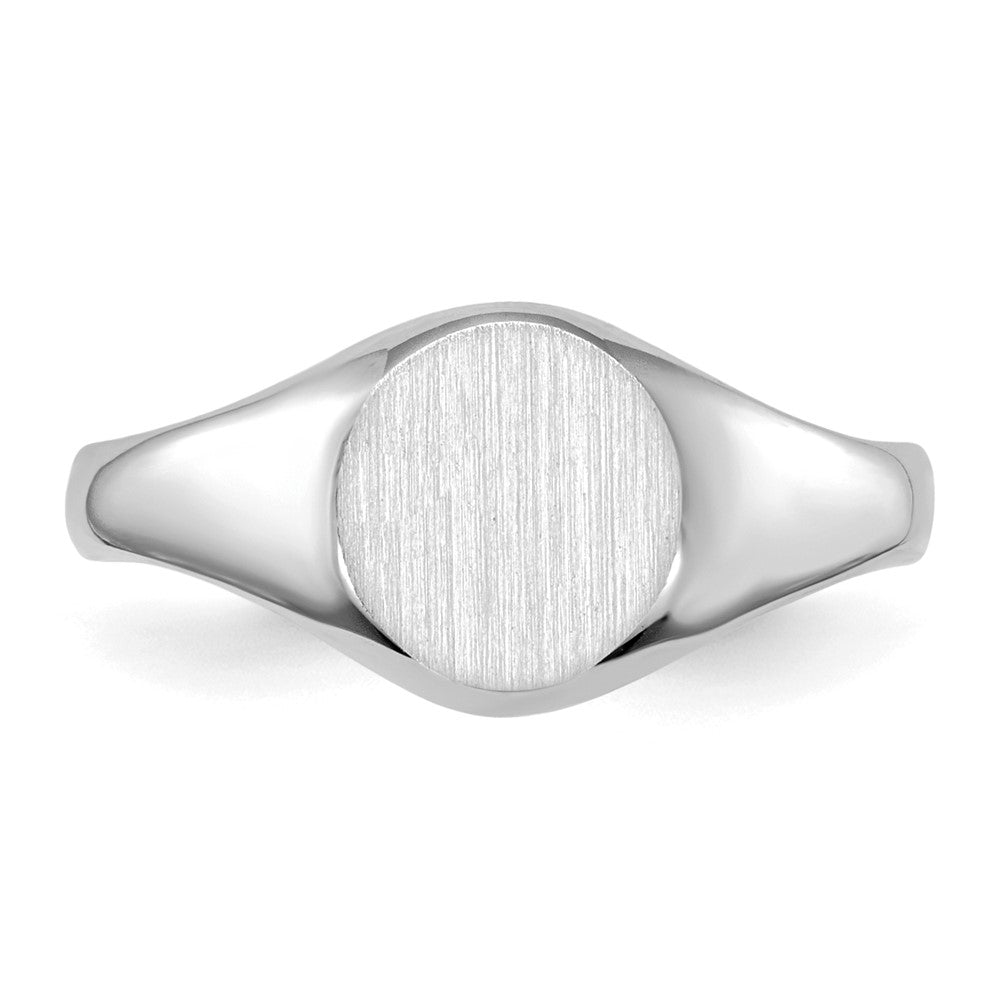 14k White Gold Closed Back Signet Ring