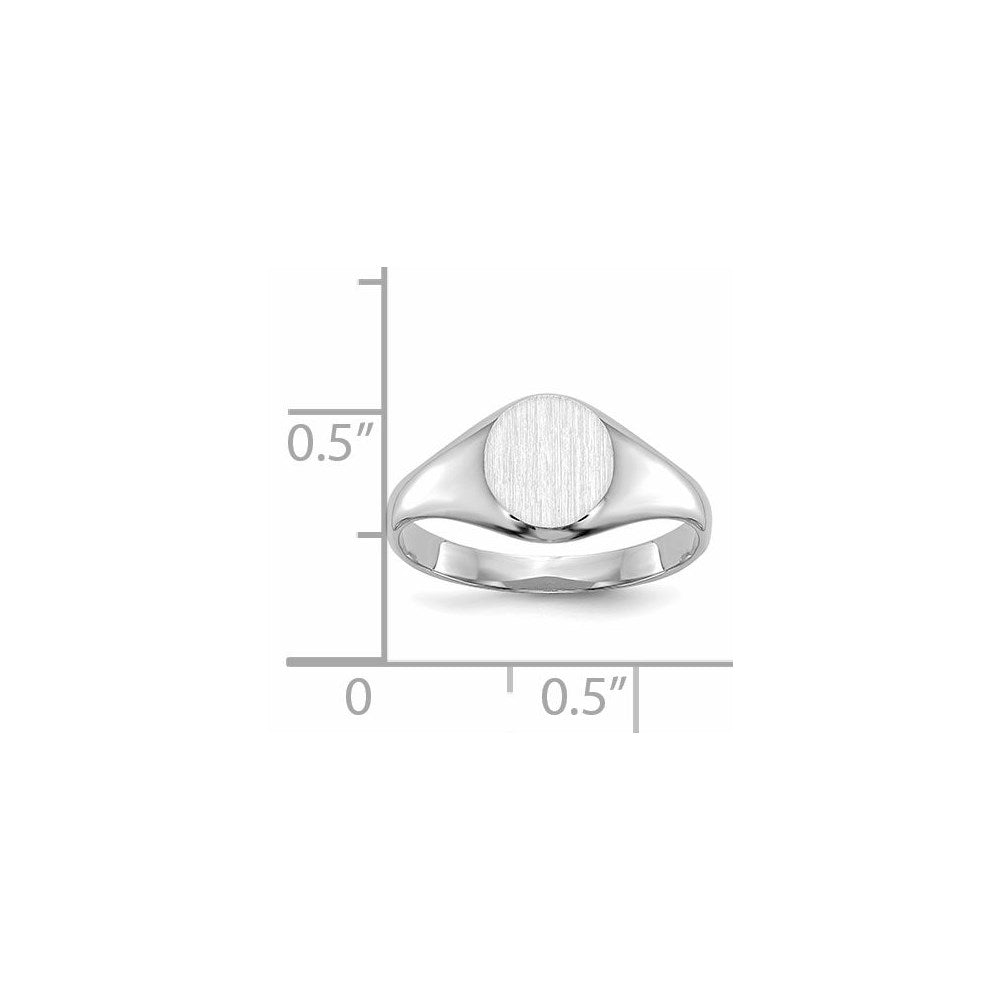 14k White Gold Closed Back Signet Ring