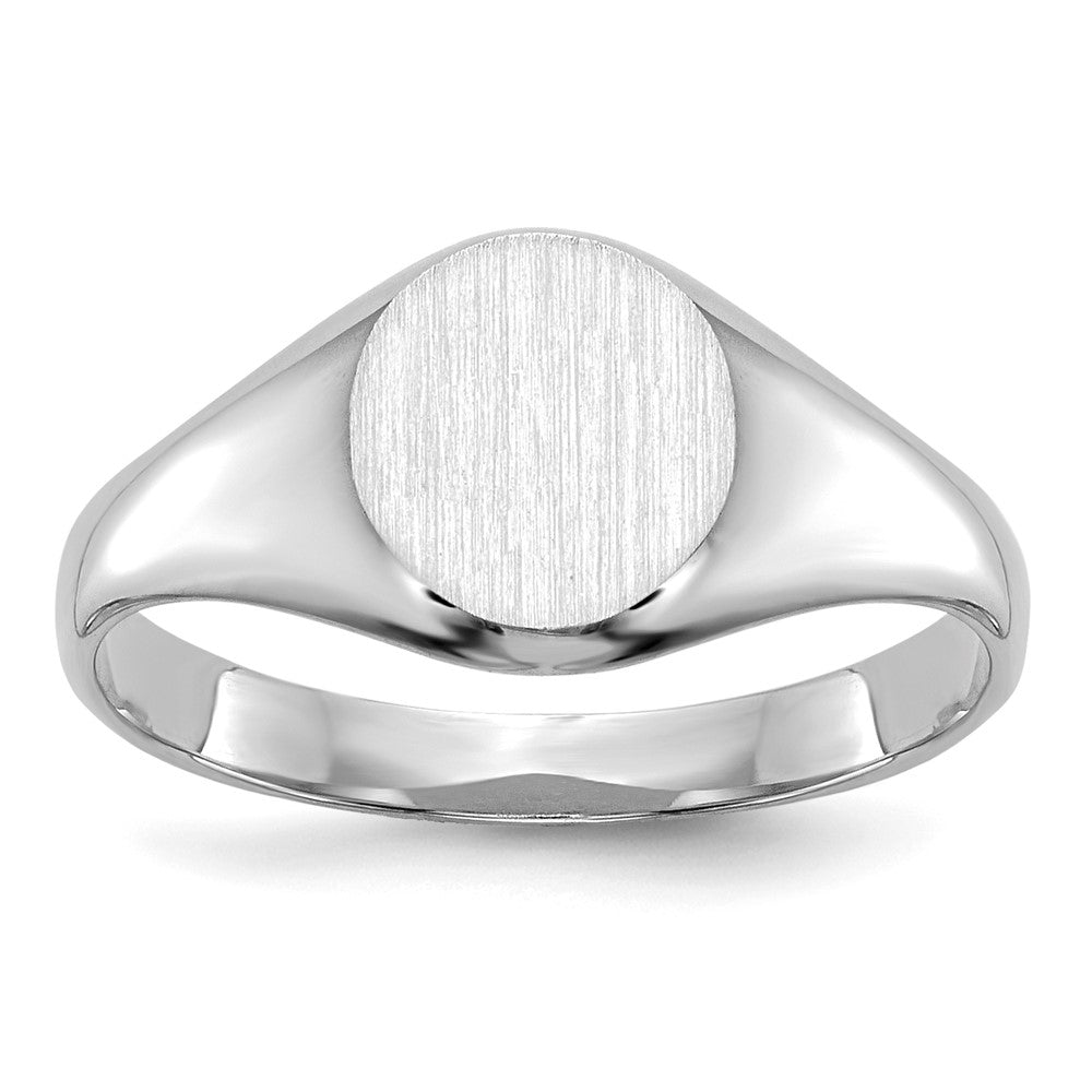 14k White Gold Closed Back Signet Ring