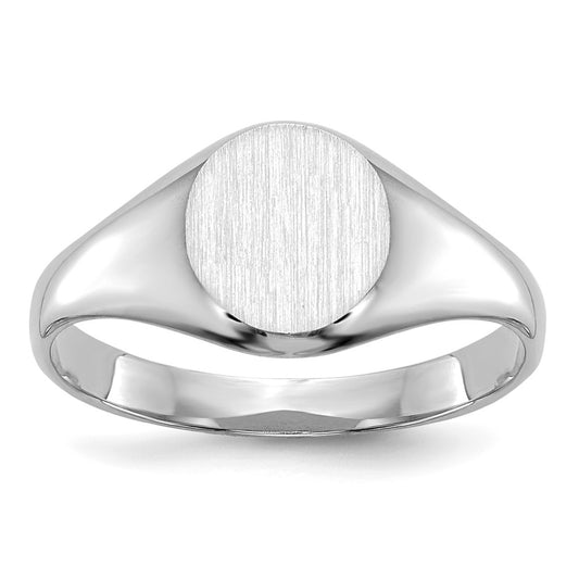 14k White Gold Closed Back Signet Ring