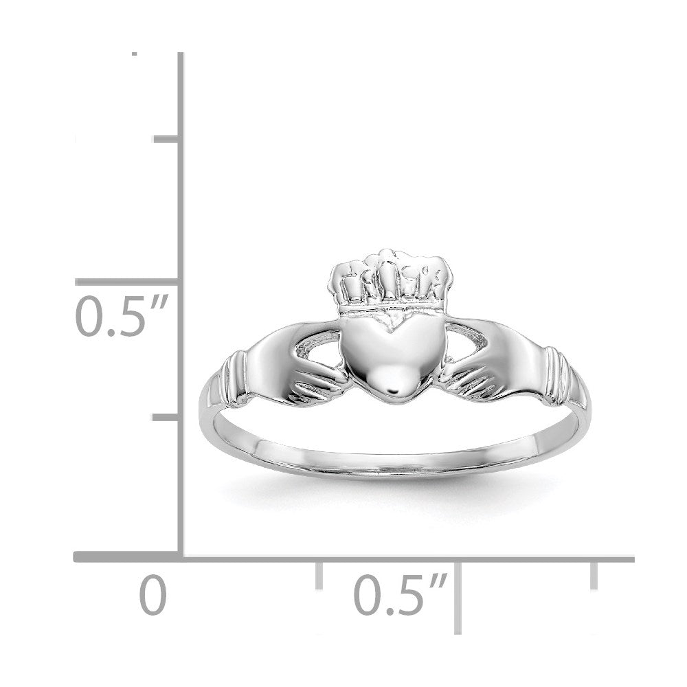 14k White Gold Claddagh Ring