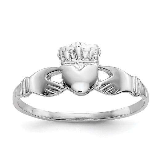 14k White Gold Claddagh Ring