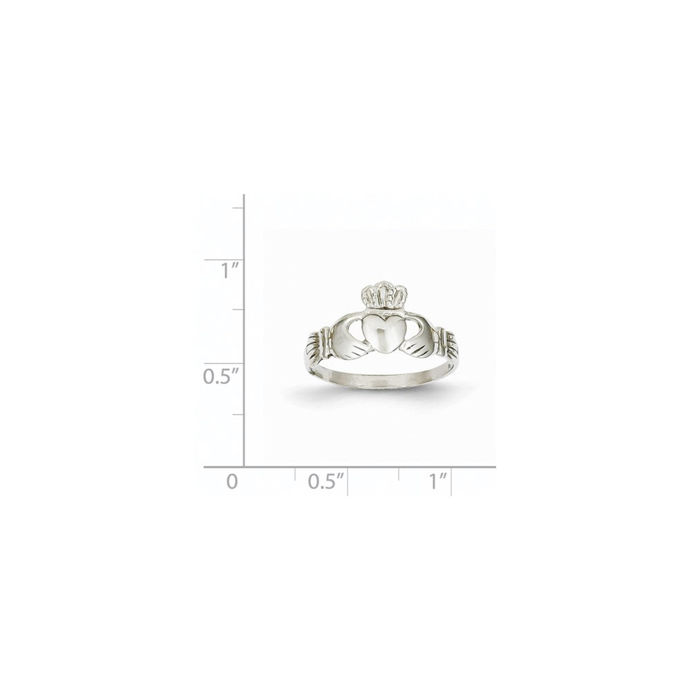14k White Gold Claddagh Ring