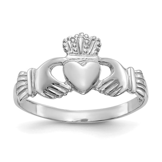 14k White Gold Claddagh Ring