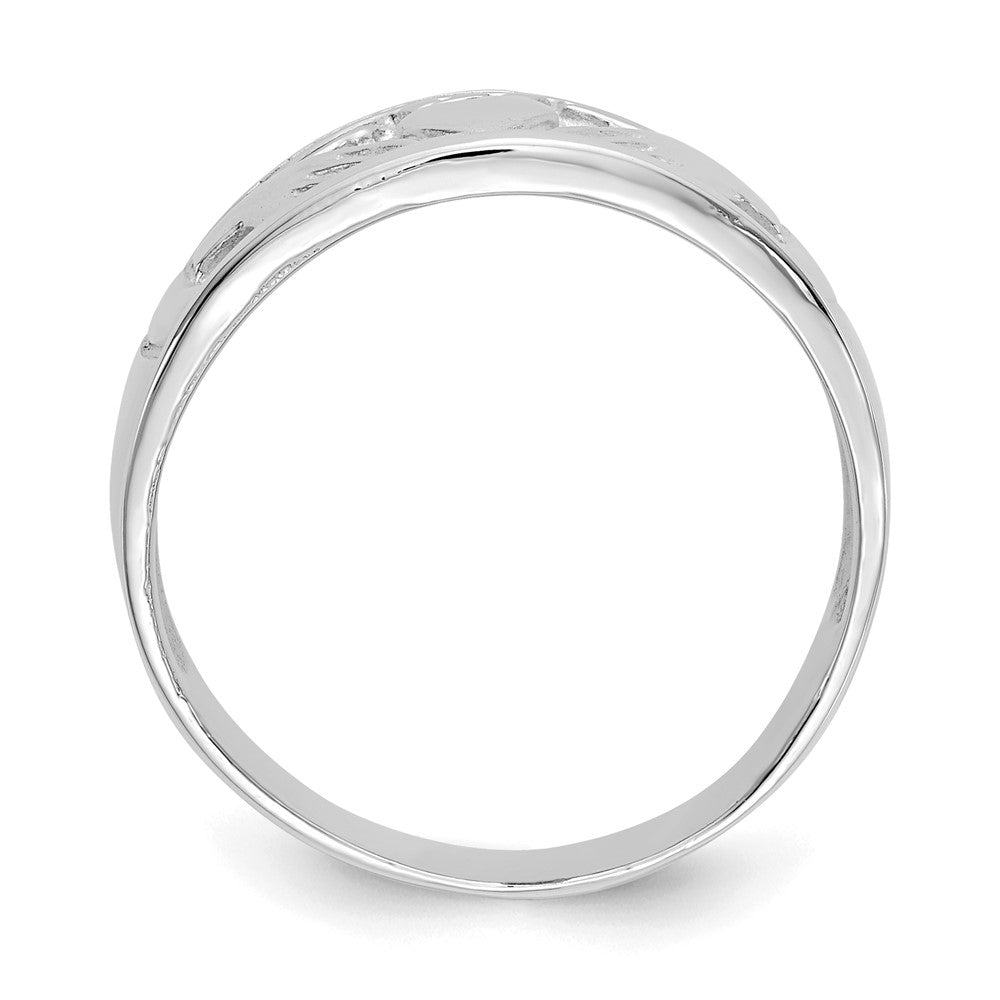 14k White Gold Claddagh Band