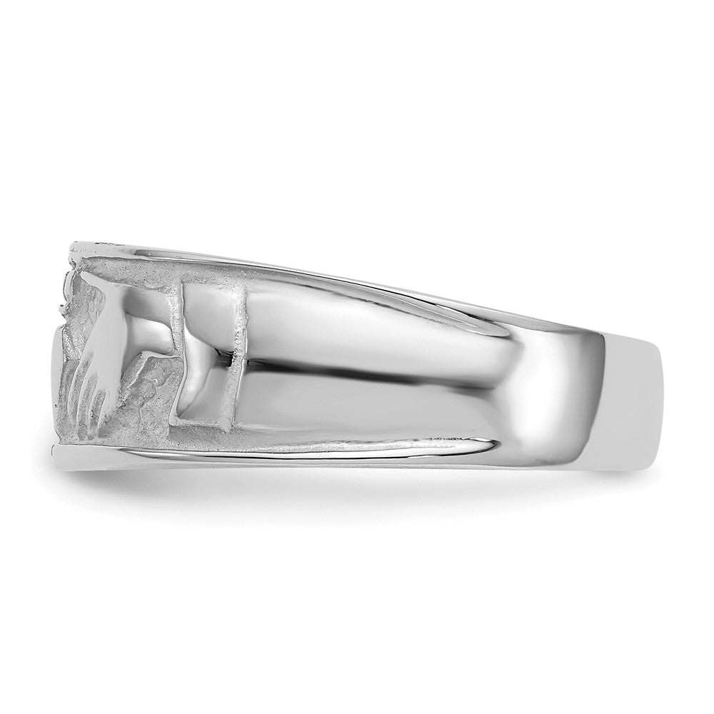 14k White Gold Claddagh Band