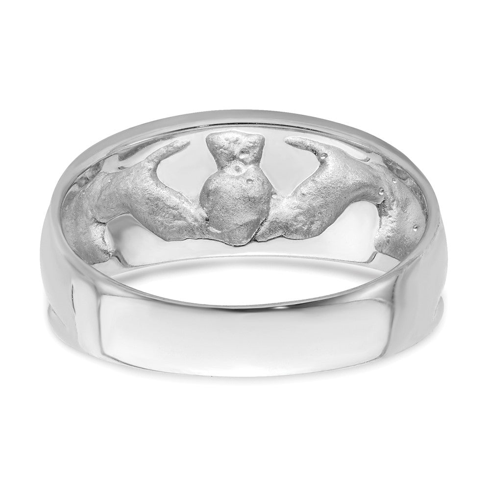 14k White Gold Claddagh Band