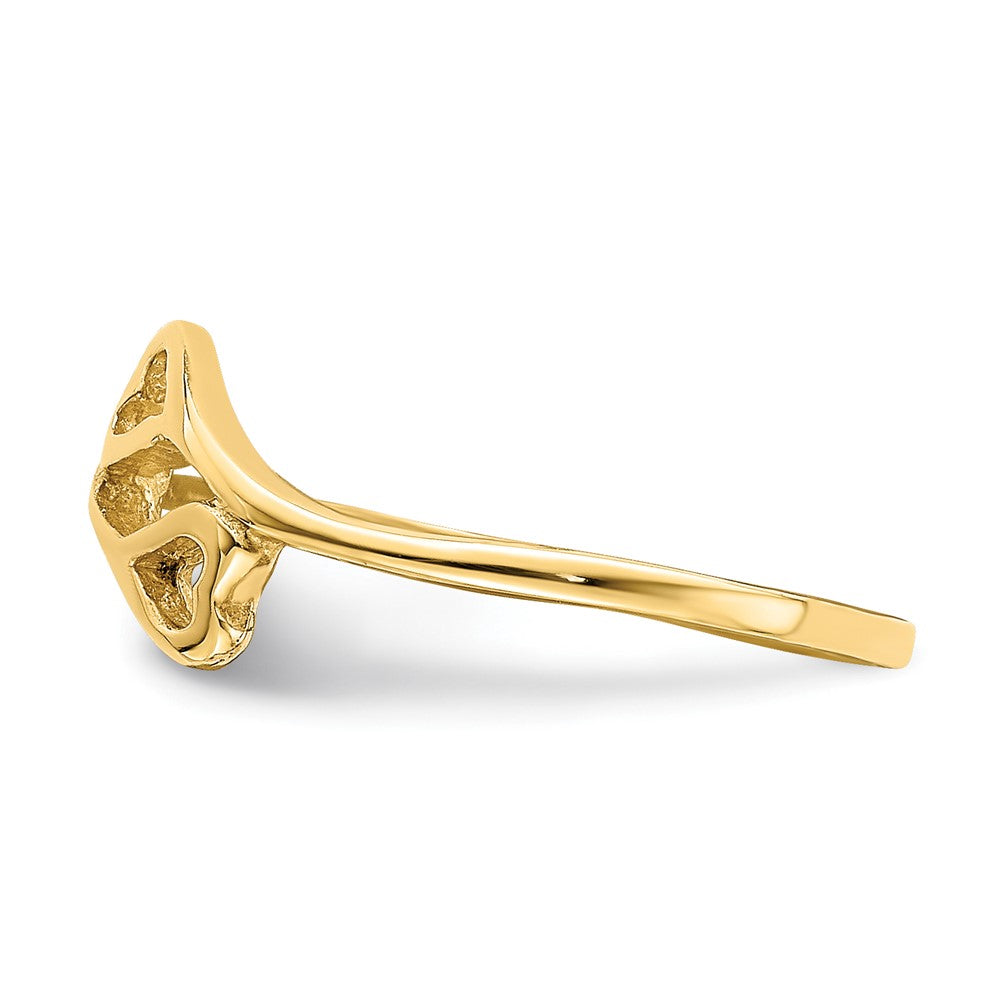 14k Double Heart Ring