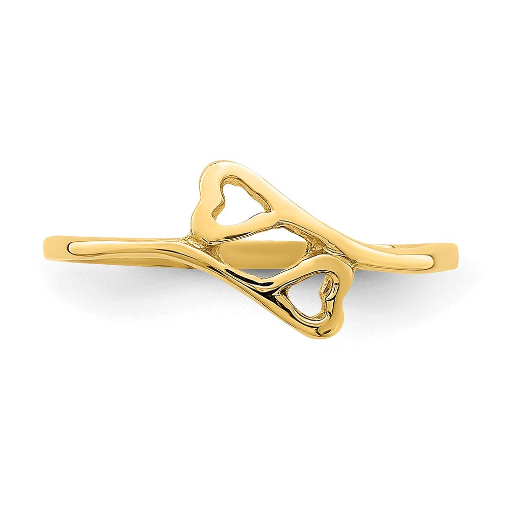 14k Double Heart Ring