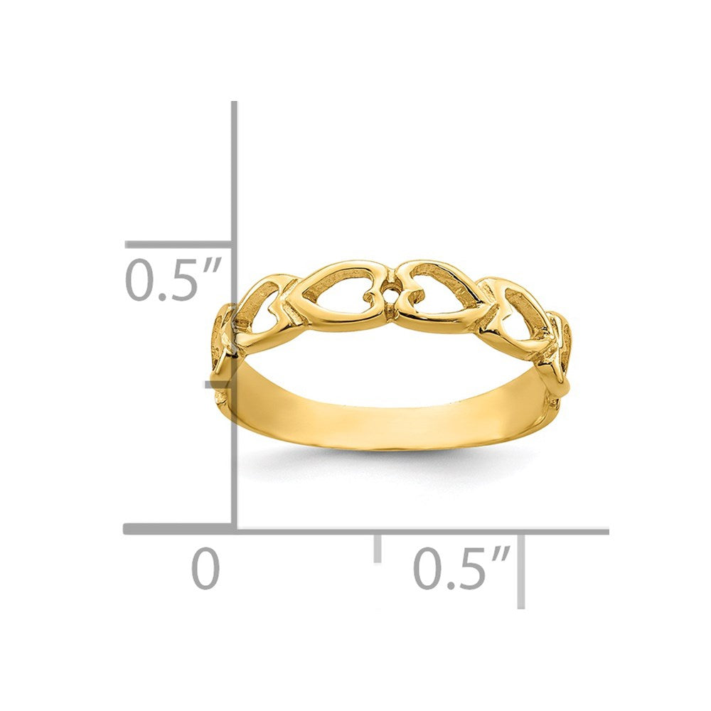 14k Open Hearts Ring