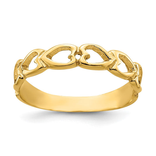 14k Open Hearts Ring