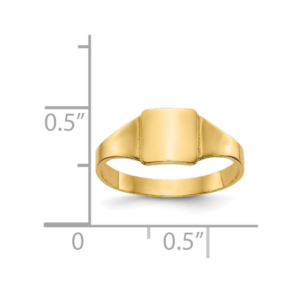 14k Polished Square Signet Ring