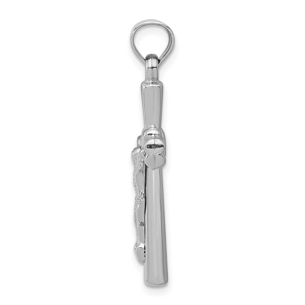 14k White Gold Reversible Crucifix Pendant