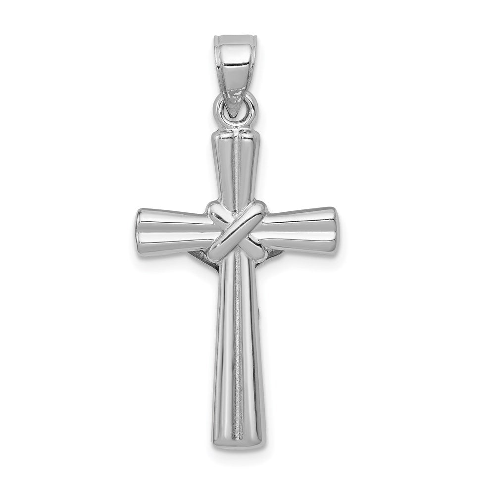 14k White Gold Reversible Crucifix Pendant