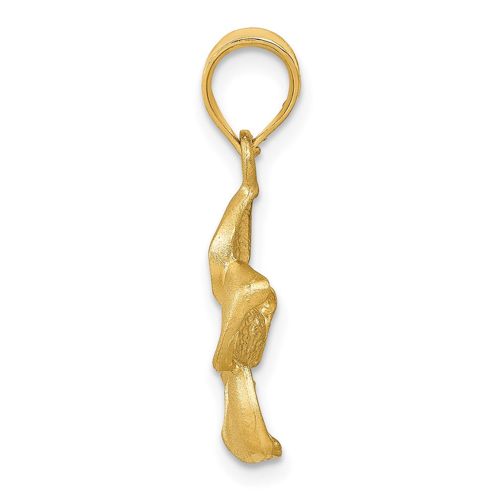 14k Plumeria Floral Charm Pendant
