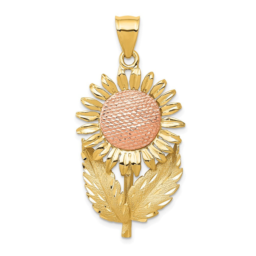 14k Two-tone Two-tone Sunflower Pendant