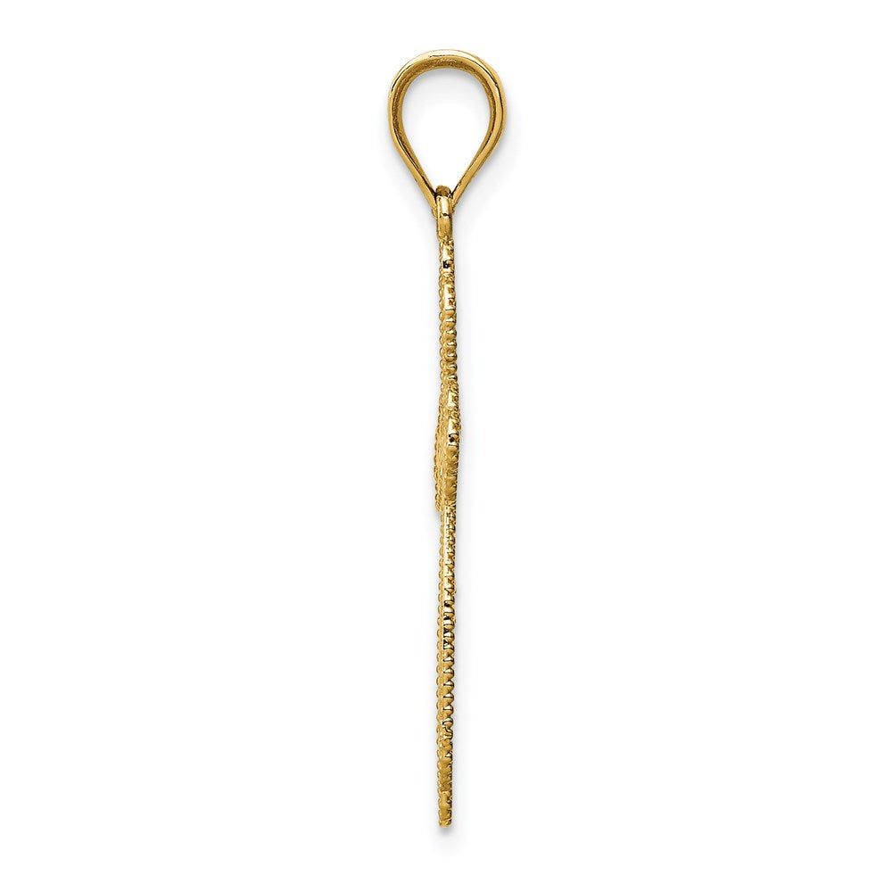 14K Yellow Gold Budded Cross Pendant