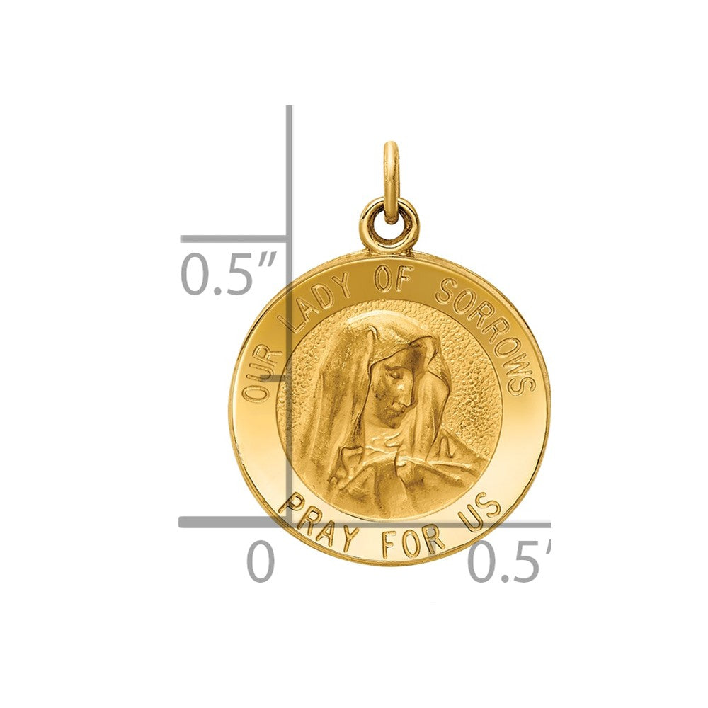 14k Our of Sorrows Medal Charm