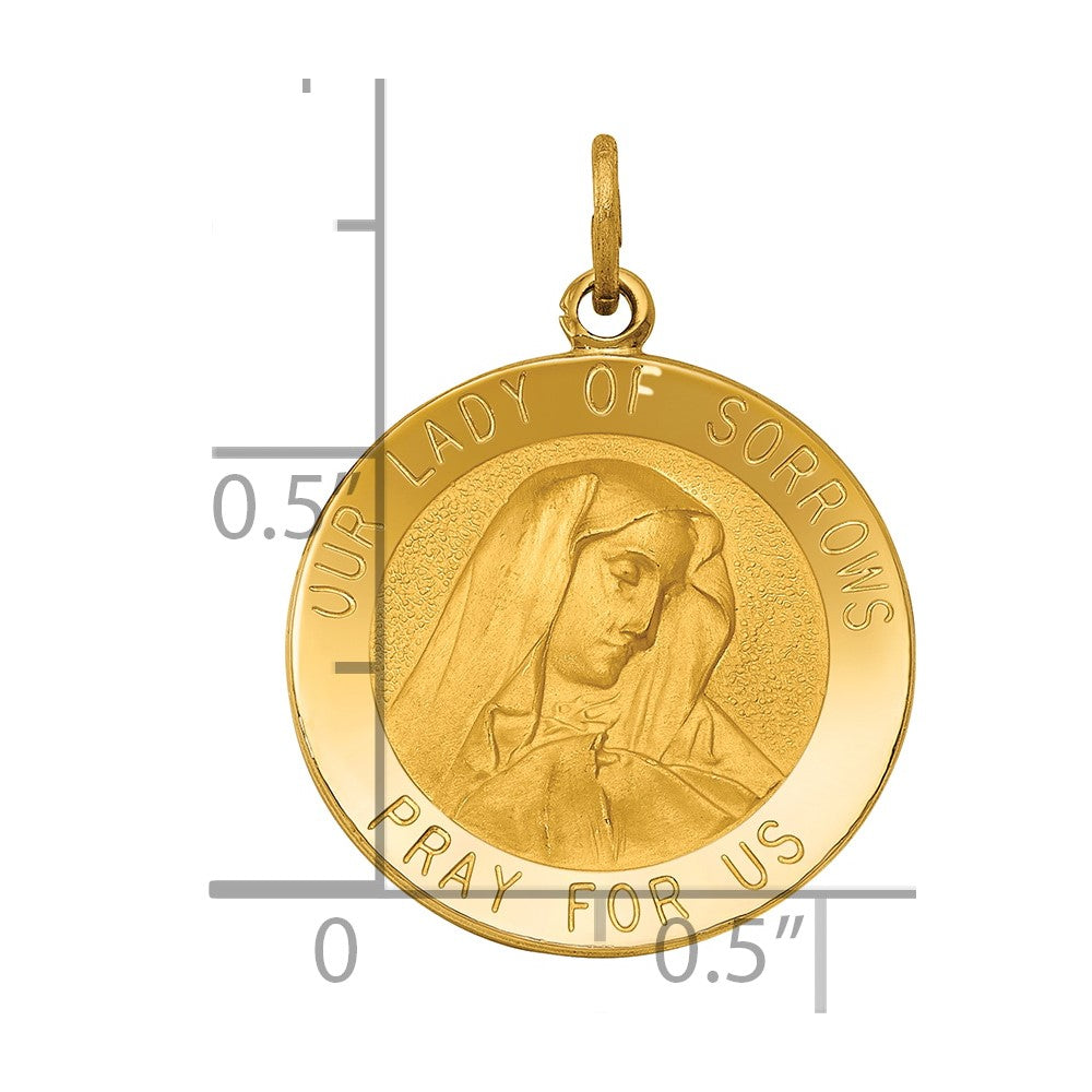 14k Our of Sorrows Medal Pendant