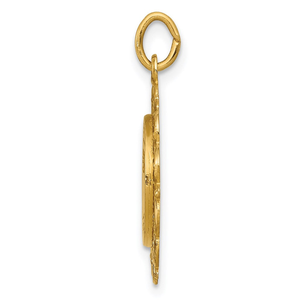 14k Yellow Gold Our Lady of Sorrows Medal Pendant
