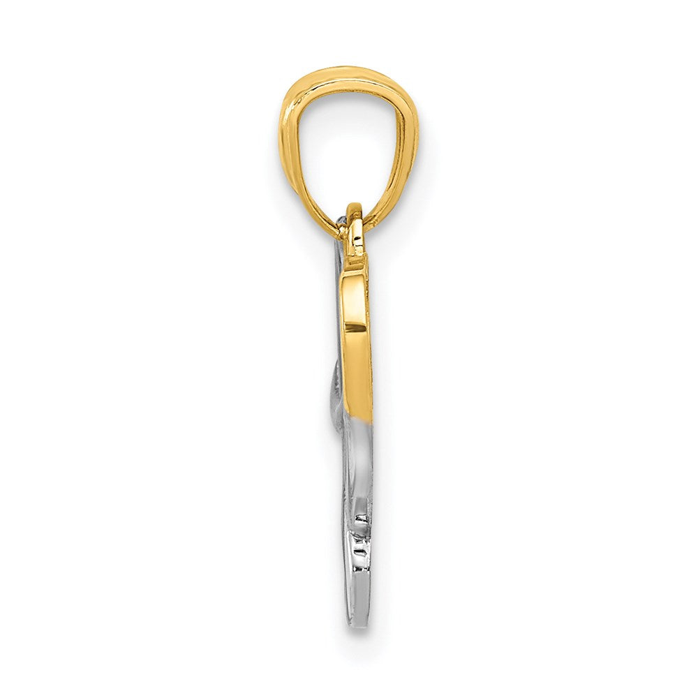 14k Yellow Gold and Rhodium LOVE Pendant