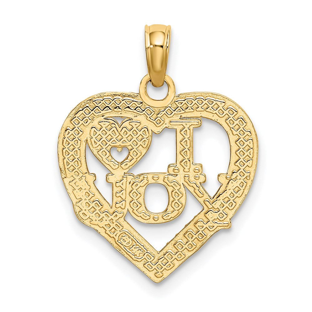 14K Yellow Gold I HEART YOU Charm