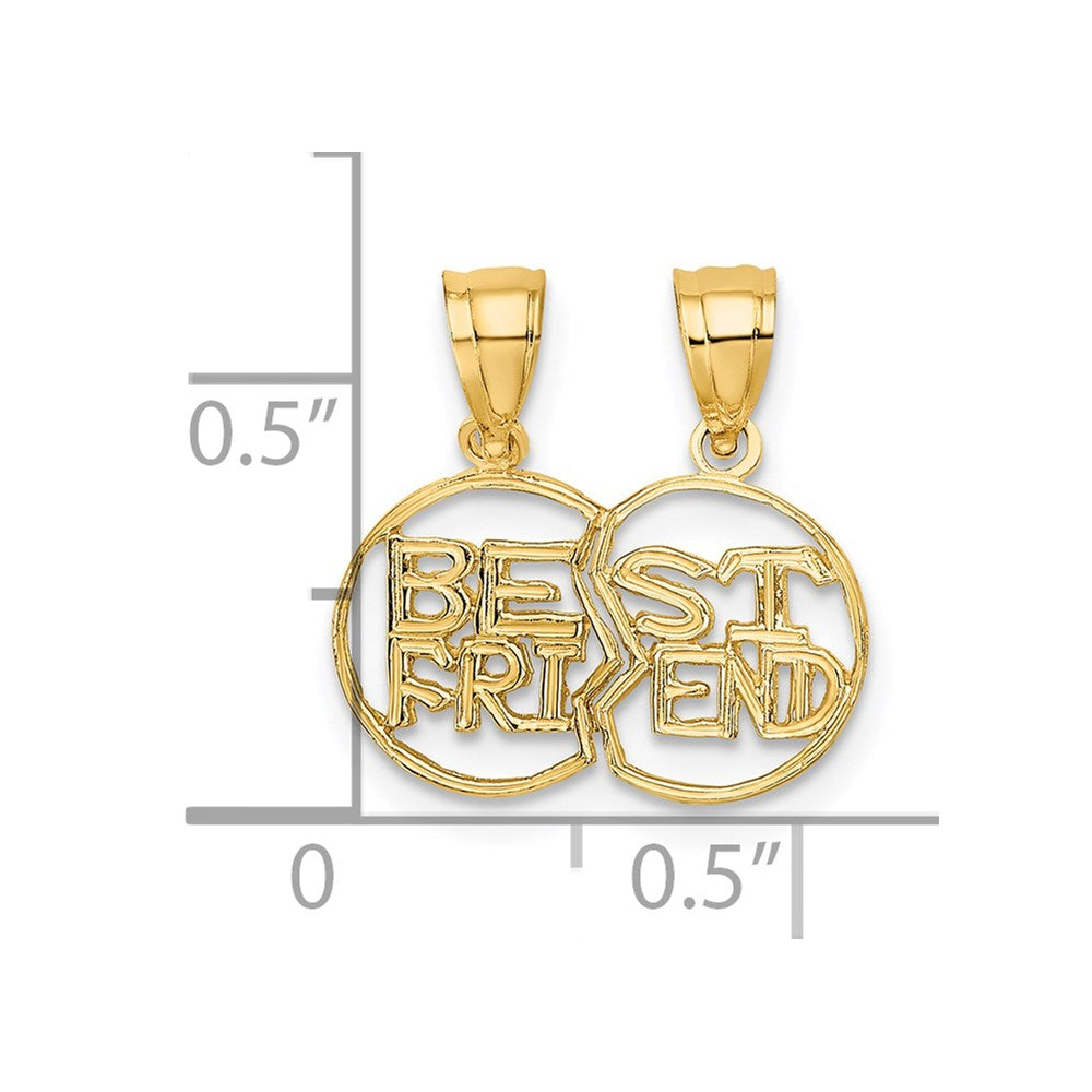 14K Break apart Cut-out BEST FRIEND Charm