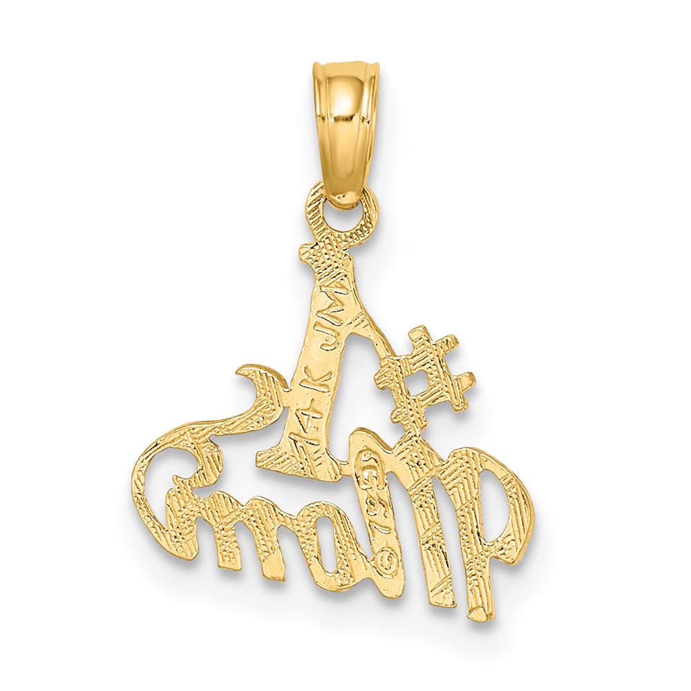 14K Yellow Gold Polished #1 MOM Pendant