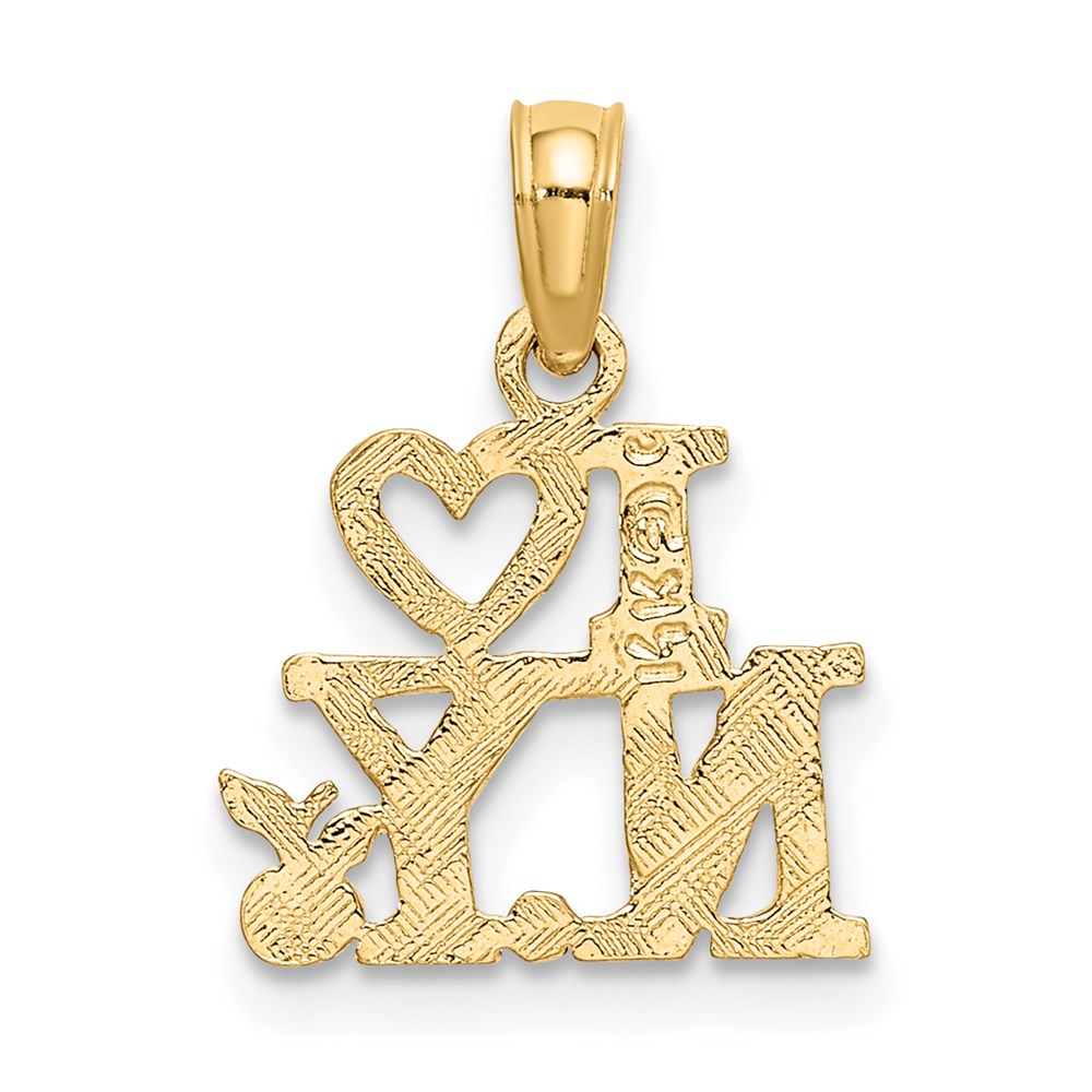 14k Yellow Gold I HEART NY Charm, Weight: 0.67g, Length: 10.4mm