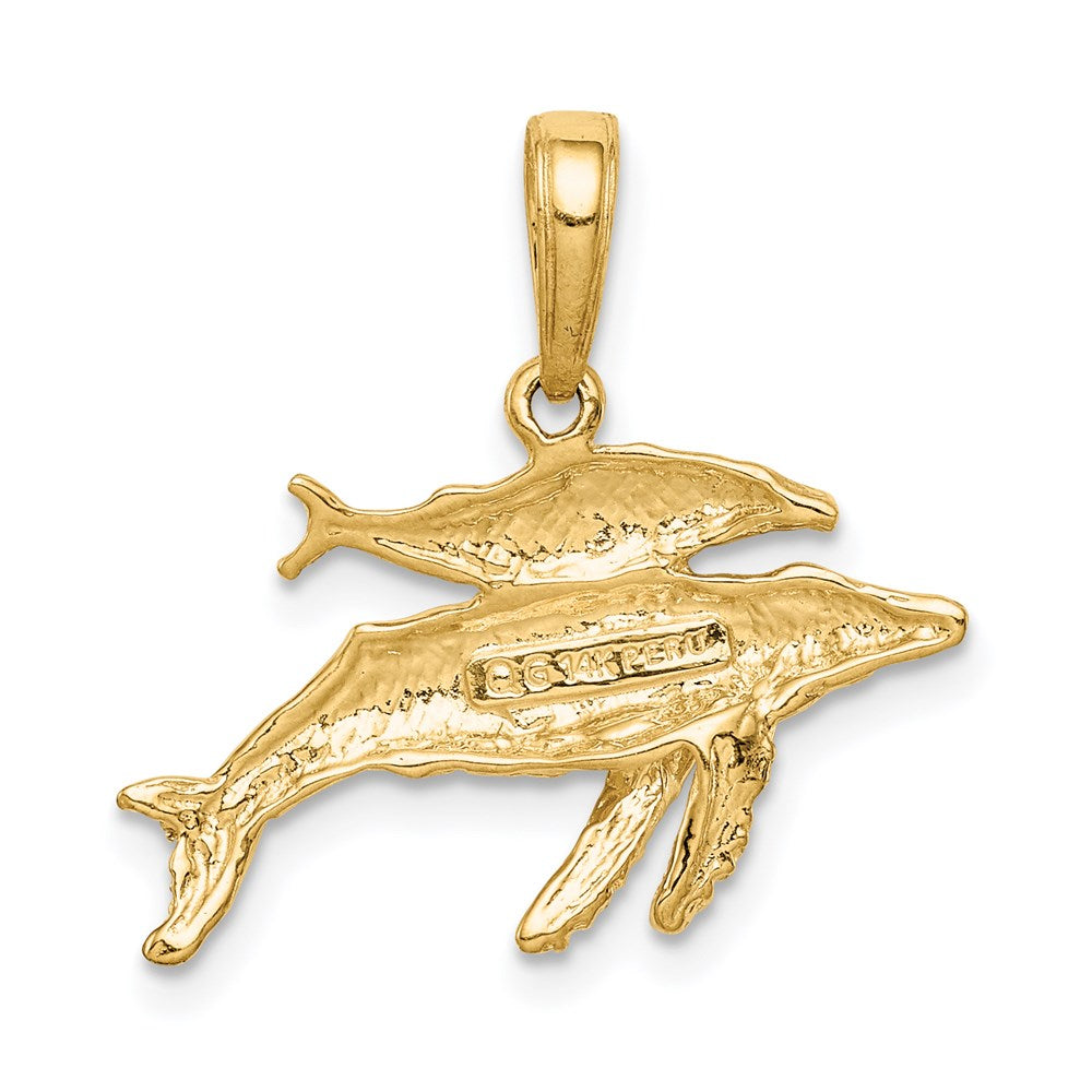 14K Mother and Humpback Whale Pendant