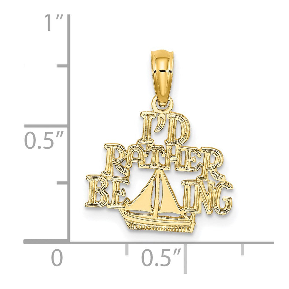 14K Yellow Gold I'D RATHER BE SAILING Charm