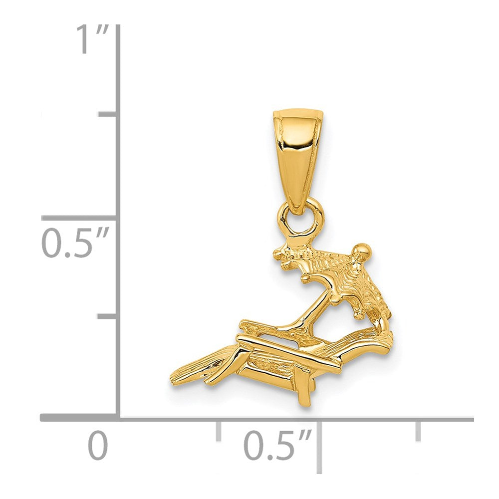 14K 3-D Lounge Beach Chair Pendant
