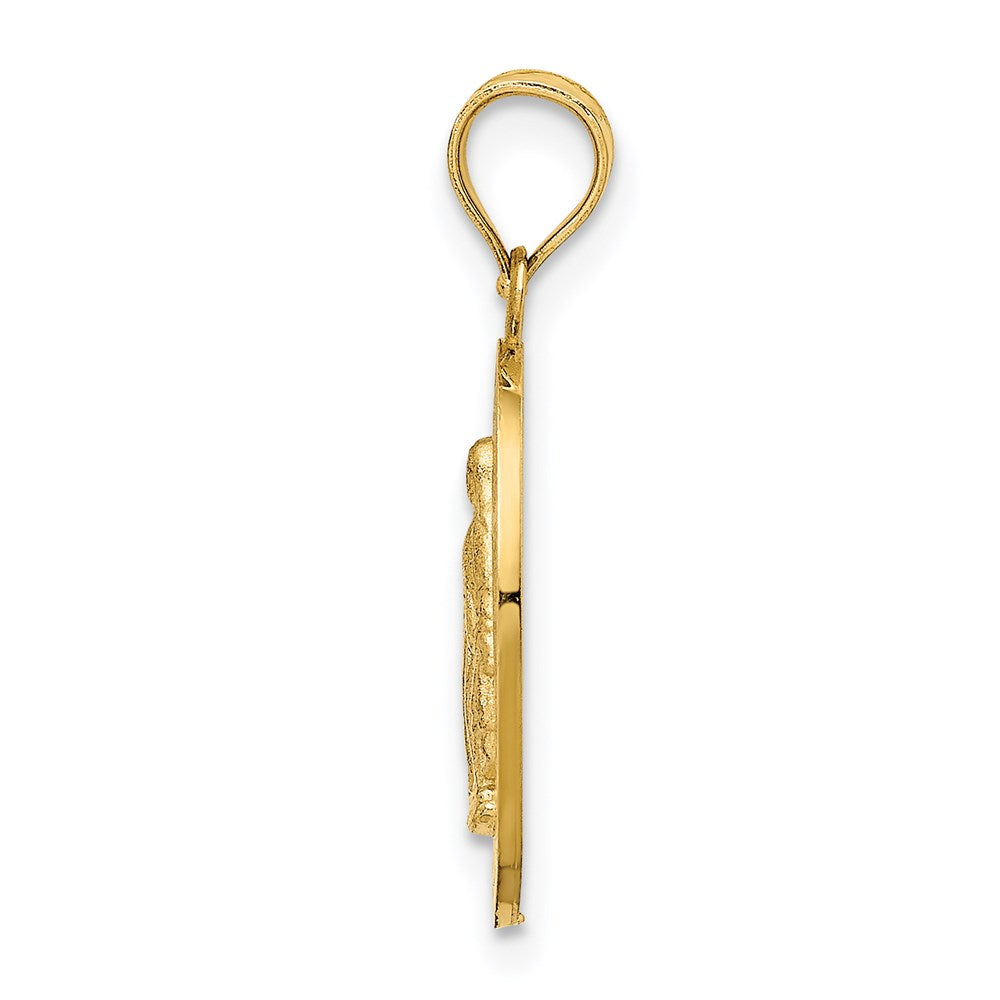 14K Polished Virgin Mary Medal Pendant