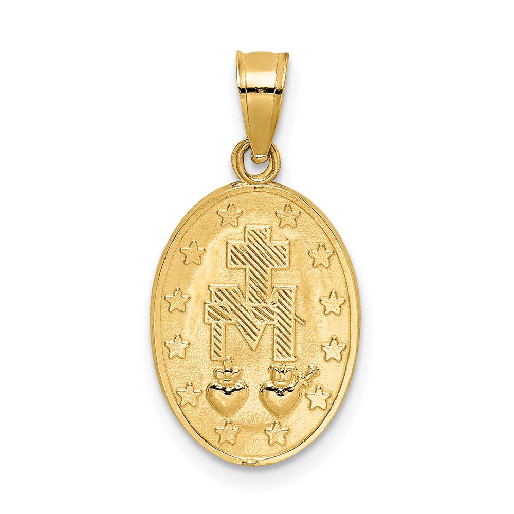 14K Polished Virgin Mary Medal Pendant