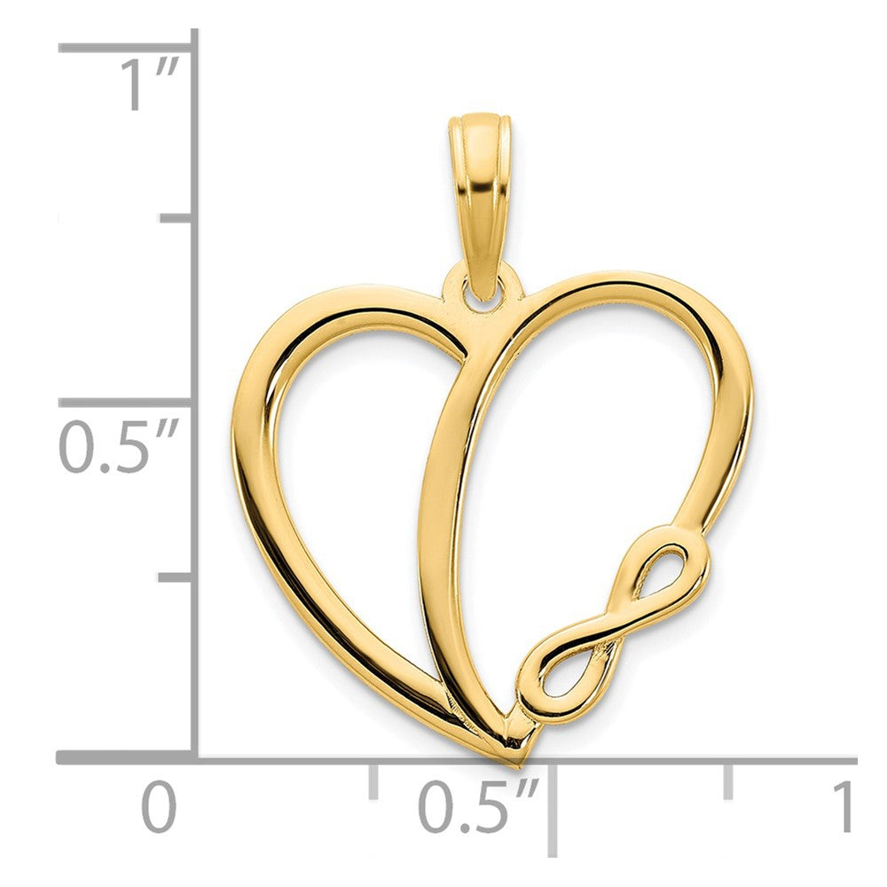 14k Yellow Gold Infinity Heart Charm