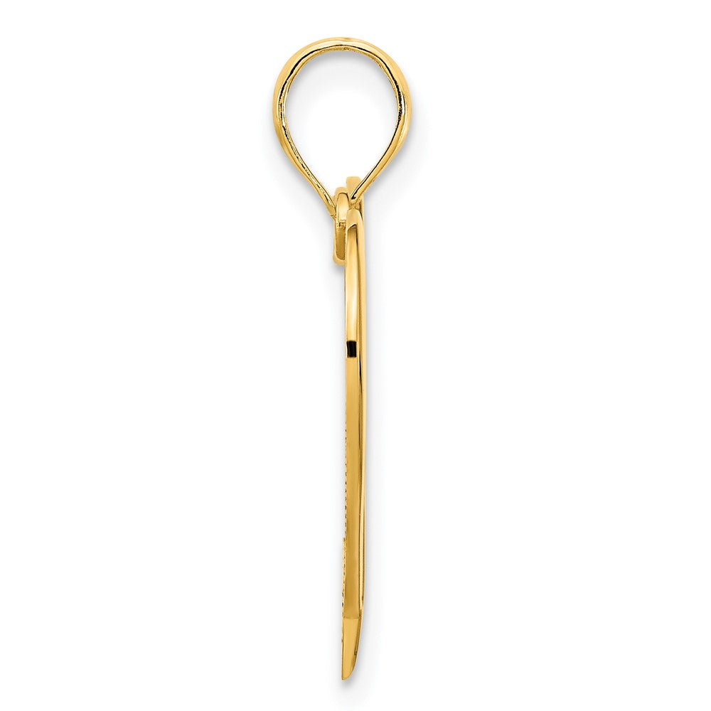 14k Yellow Gold  Open Heart Pendant