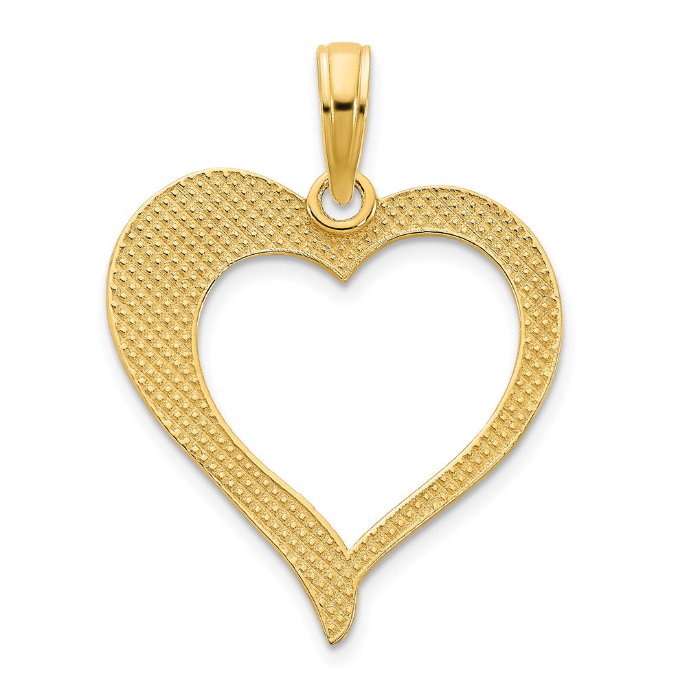 14k Yellow Gold  Open Heart Pendant