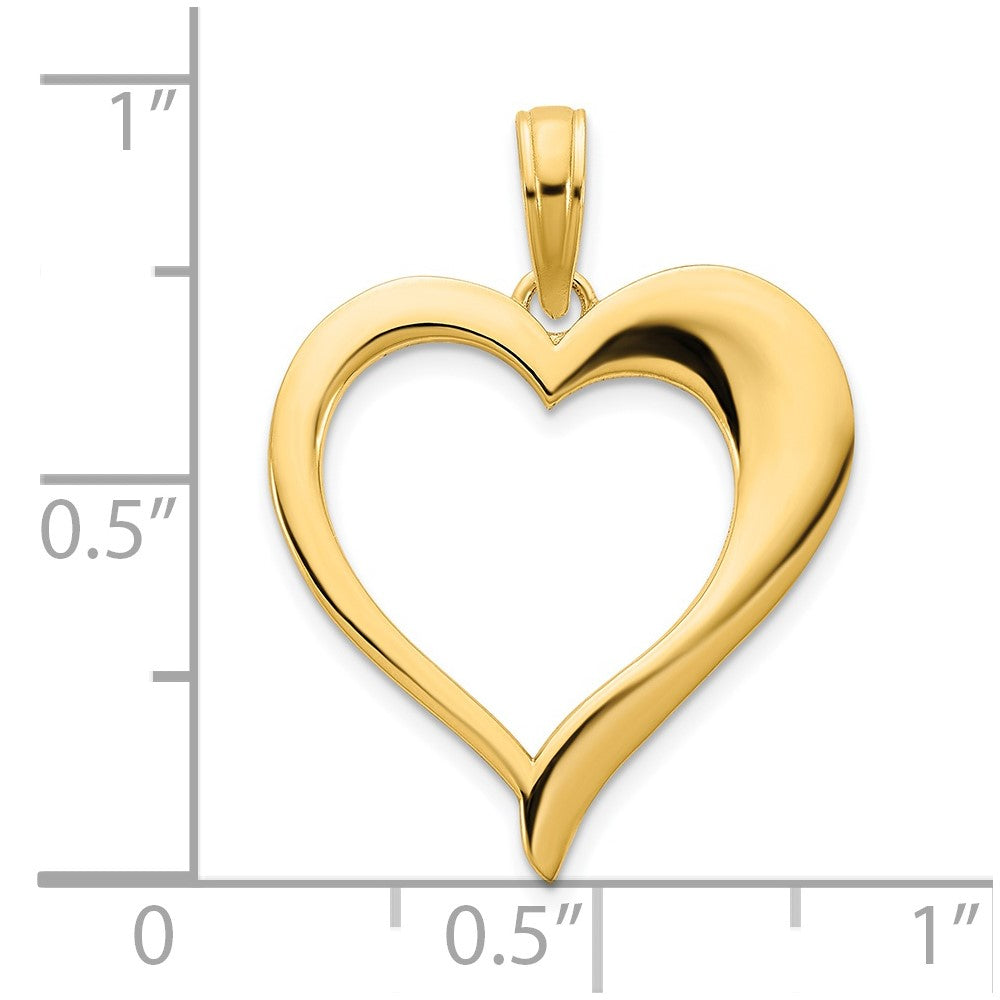14k Yellow Gold  Open Heart Pendant