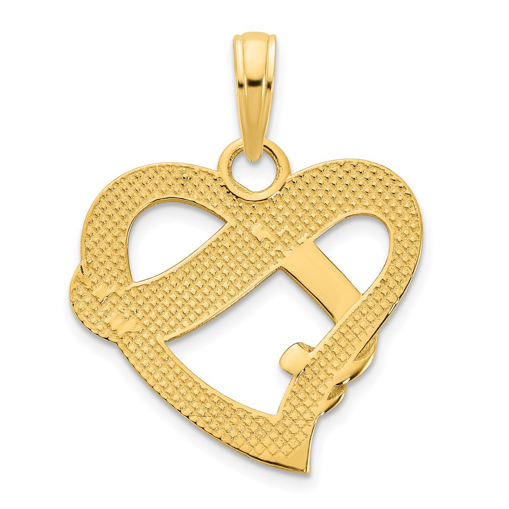 14ky Epoxy Te Amo Heart  Charm