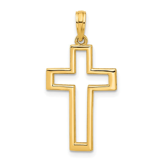 14k Polished Cross Pendant