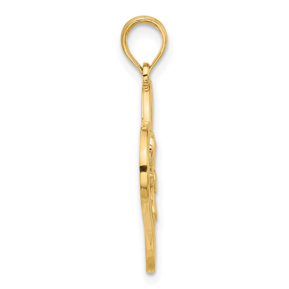 14k Fancy Heart and Flower Charm